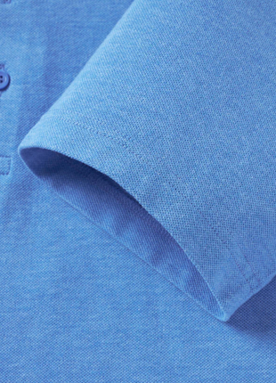 Atica Heather Sky Blue Dress Collar Short Sleeve Cotton Stretch Performance Polo Shirt