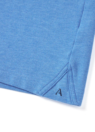 Atica Heather Sky Blue Dress Collar Short Sleeve Cotton Stretch Performance Polo Shirt