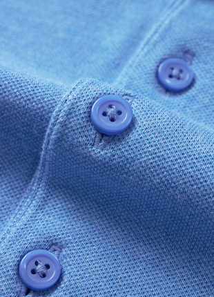 Atica Heather Sky Blue Dress Collar Short Sleeve Cotton Stretch Performance Polo Shirt