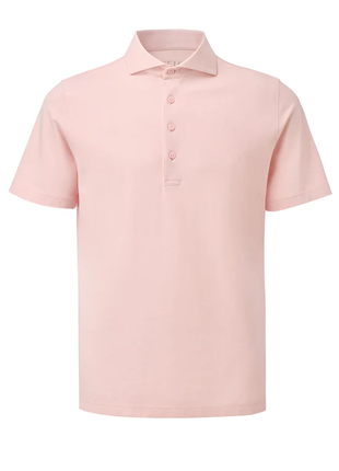 Atica Peach Dress Collar Short Sleeve Cotton Stretch Performance Polo Shirt