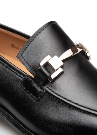 Mezlan Barsotti Black Hand-Burnished Calfskin Ornament Slip On Loafers