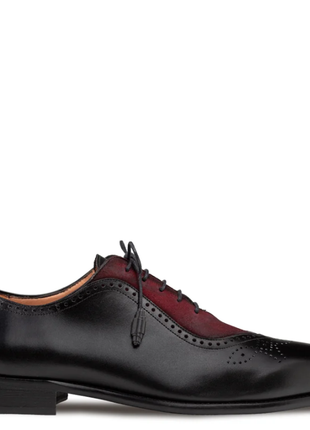 Mezlan Black & Wine Multi-Tone Calfskin Suede Oxford Dress Shoes