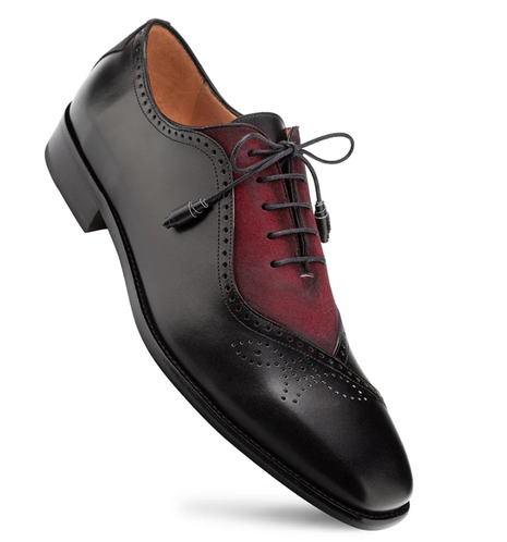 Mezlan Black & Wine Multi-Tone Calfskin Suede Oxford Dress Shoes – The Suit Depot