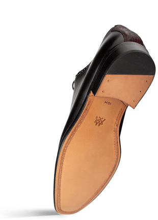 Mezlan Black & Wine Multi-Tone Calfskin Suede Oxford Dress Shoes