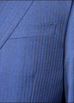 Centrion Mens Cobalt Blue Tonal Stripe Notch Lapels Classic Fit 2 Button Wool Suit