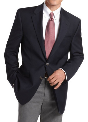 Michael Kors Regular Fit Solid Navy Blue Two Button Wool Blend Blazer Sportcoat - The Suit Depot