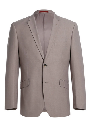 Raphael Solid Taupe Slim Fit Two Button 2 Piece Formal Suit