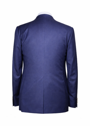 Corneliani Mens Solid Navy Fully-Canvassed Peak Lapels Classic Fit 3-Piece Wool Silk Suit - 34R - The Suit Depot