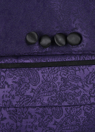 Raphael Purple Slim Fit Peak Lapel Tuxedo Blazer With Embroidered Pattern