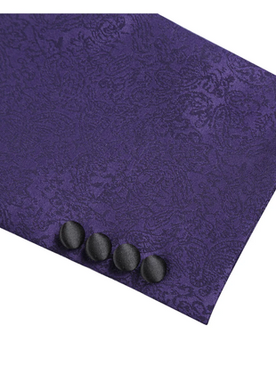 Raphael Purple Slim Fit Peak Lapel Tuxedo Blazer With Embroidered Pattern