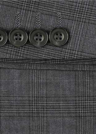 Raphael Gray Plaid Classic Fit Notch Lapel Two Button 3 Piece Suit