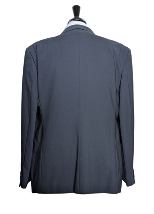Armani Collezioni Navy Tonal Pinstriped Notch Lapel 2-Button Wool Stretch Suit - 48R