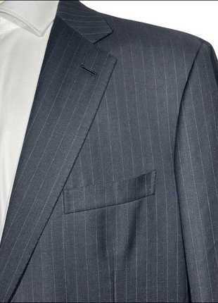 Brioni Mens Charcoal Pinstripe Fully-Canvassed Notch Lapel Classic Fit 2-Button Wool Suit - 44L