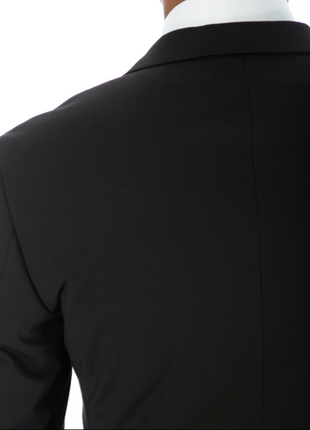 Raphael Mens Solid Black Classic Fit Stretch 2 Button Blazer Sportcoat