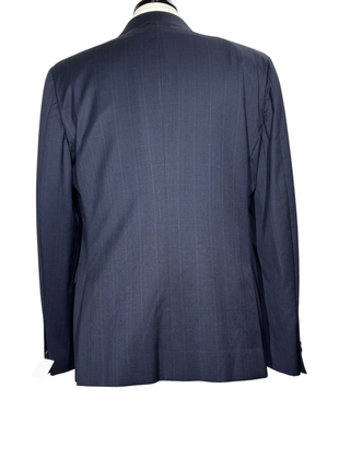 Z Zegna Mens Blue Windowpane Notch Lapel Classic Fit 2-Button Wool Suit - 42R