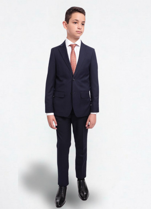T.O. Boy's Solid Navy Blue Husky Fit Blazer Sportcoat