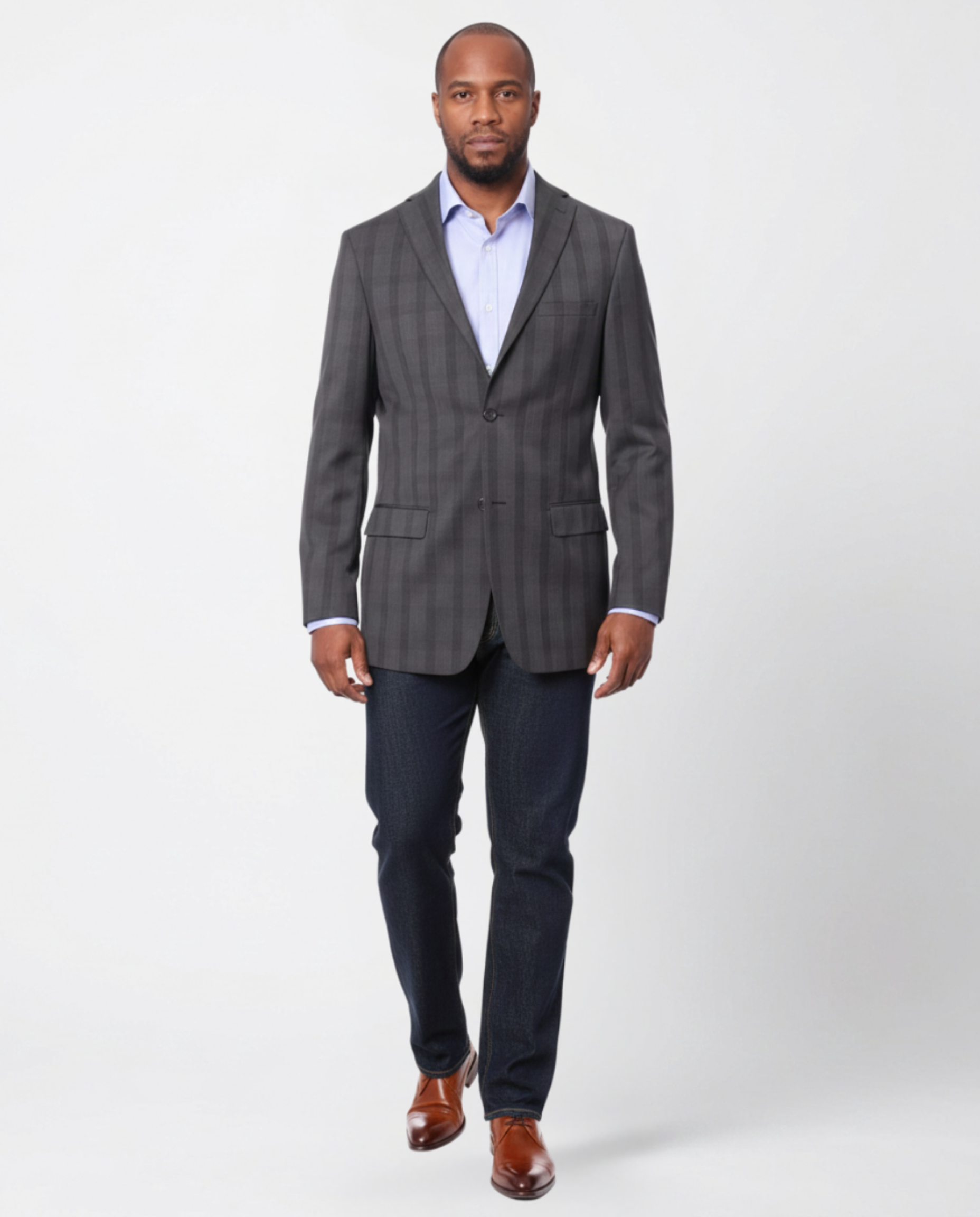 Prontomoda Men's Gray Plaid 100% Wool Slim Fit Blazer Sport Coat, 46 / Short Prontomoda Men's Gray Plaid 100% Wool Slim Fit Blazer Sport Coat, 46 / Short