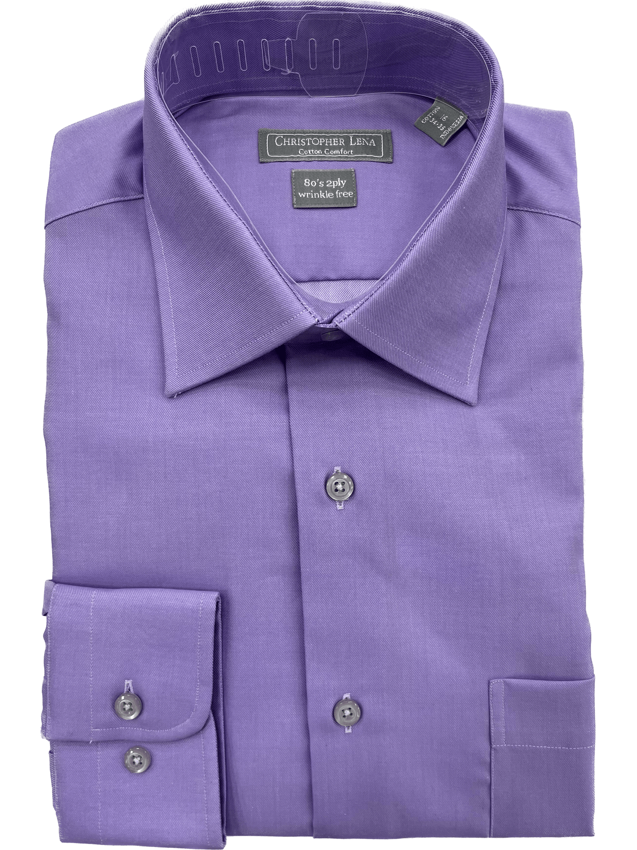 Christopher Lena Camisa lavanda con cuello extendido