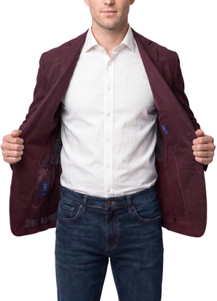 Bergamo Burgundy Technical Weave Slim Fit 4-Way Stretch Air Blazer