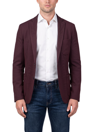 Bergamo Burgundy Technical Weave Slim Fit 4-Way Stretch Air Blazer