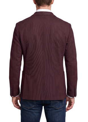 Bergamo Burgundy Technical Weave Slim Fit 4-Way Stretch Air Blazer