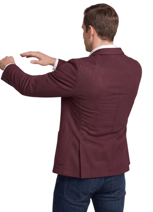 Bergamo Burgundy Technical Weave Slim Fit 4-Way Stretch Air Blazer