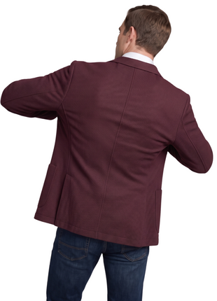 Bergamo Burgundy Technical Weave Slim Fit 4-Way Stretch Air Blazer