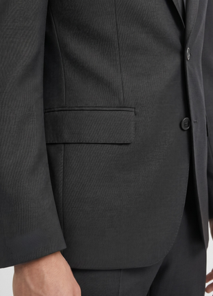 Sartoria Mazara Micro-Textured Black Classic Fit Notch Lapel Wool 2-Button Suit