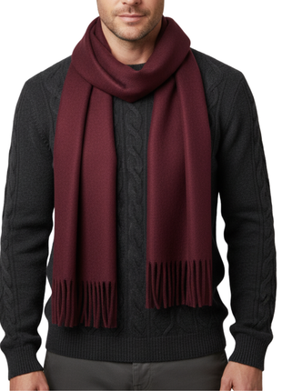 Tovaglia Mens Solid Cashmere Fringe Scarf