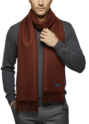 Tovaglia Mens Solid Cashmere Fringe Scarf