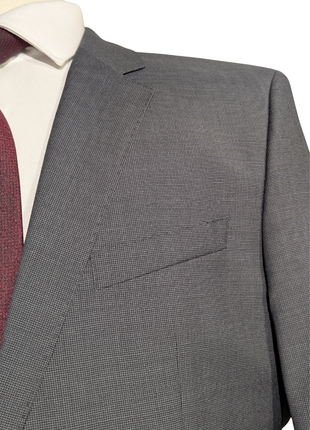 Hugo Boss Slim Fit Textured Charcoal Notch Lapel Two Button Wool Suit