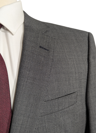 Hugo Boss Mens 40R Gray Weave 100% Wool Slim Fit 2 Piece Suit