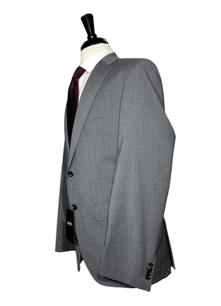 Hugo Boss Modern Fit Stretch Light Gray Solid Two Button Notch Lapel Wool Suit