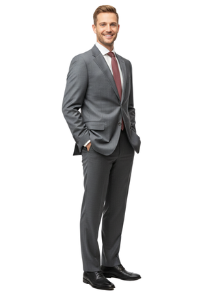 Canali 1934 Mens Charcoal Gray Check 44L Drop 7 100% Wool 2 Button 2 Piece Suit