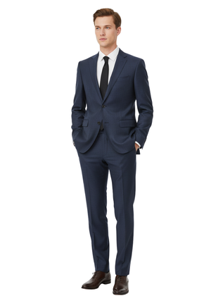 Canali 1934 Mens Blue 42R Drop 8 100% Wool 2 Button 2 Piece Suit