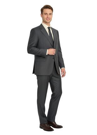 Canali Navy Pinstriped 100% Wool 3-Button Suit 44R