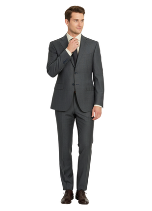 Canali Blue Birdseye 100% Wool Suit 40R