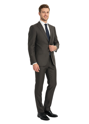 Ermenegildo Zegna Men's Gray Houndstooth Silk Linen Blend Suit 40R