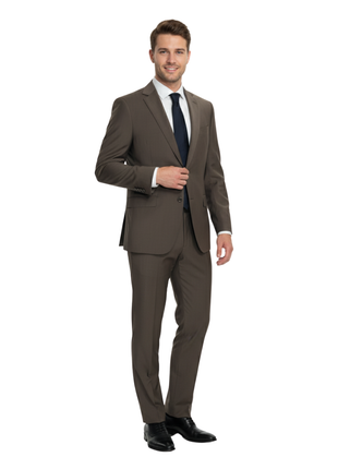 Ermenegildo Zegna Men's Brown Herringbone 100% Wool Suit 42R