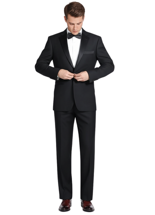 Men's Satin Notched Lapel 2-Piece Tuxedo Suit