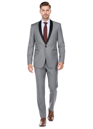 Men's Slim Fit 2-Piece Shawl Lapel Tuxedo Suit