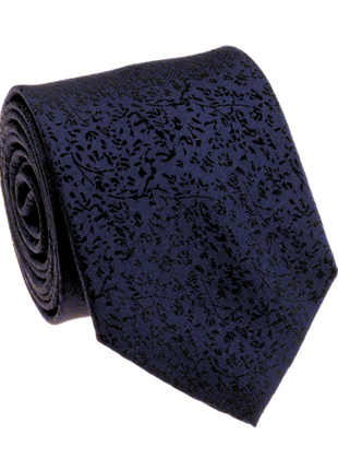 Premium Silk Mens Navy Blue Floral Silk Cotton Hand-Made Tie - The Suit Depot