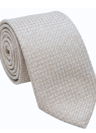 Letteriello Cream Woven Grenadine Silk Neck Tie - The Suit Depot