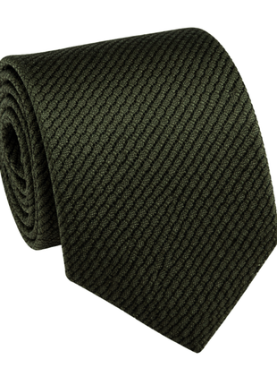 Letteriello Olive Green Woven Grenadine Silk Neck Tie