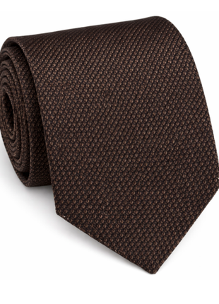 Letteriello Brown Woven Grenadine Silk Neck Tie