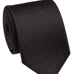 Letteriello Black Woven Grenadine Silk Neck Tie - The Suit Depot