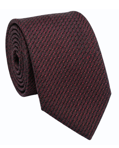 Letteriello Burgundy Woven Grenadine Silk Neck Tie