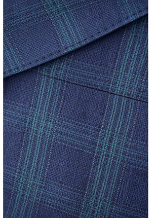 Centrion Mens Navy Plaid Classic Fit Notch Lapel 2-Button Wool Suit