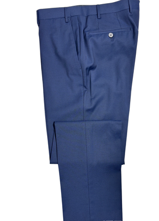 Corneliani Mens Blue Micro-Pattern Fully-Canvassed Peak Lapel Classic Fit 3-Piece Stretch Wool Suit - 44L - The Suit Depot