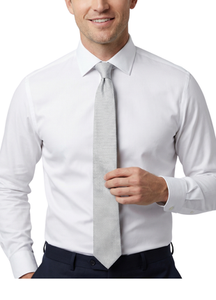 Letteriello Silver Woven Grenadine Silk Neck Tie